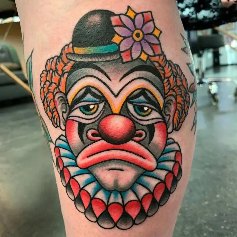 a tattoo of a clown