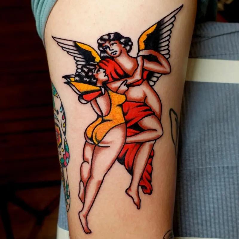 two angels tattoo 