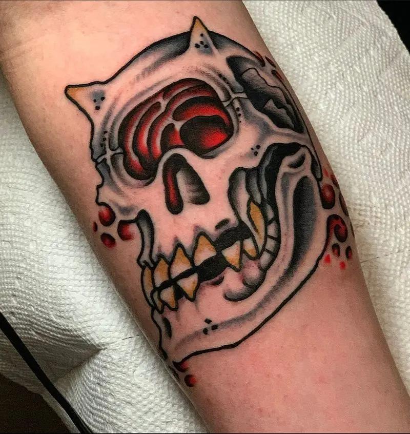 a tattoo of a skull 