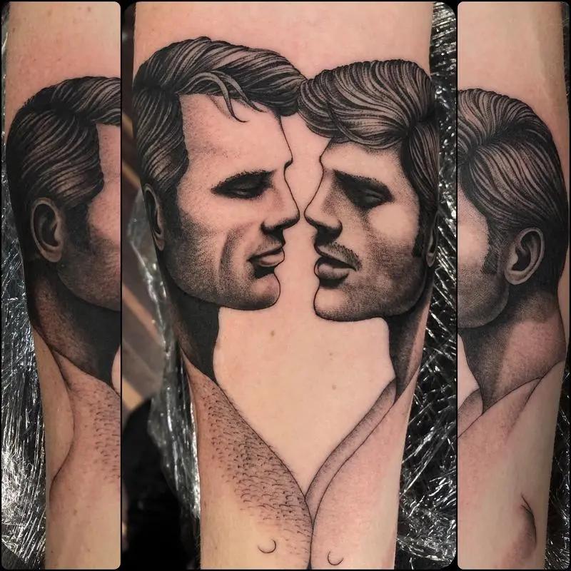 a tattoo of a person's face